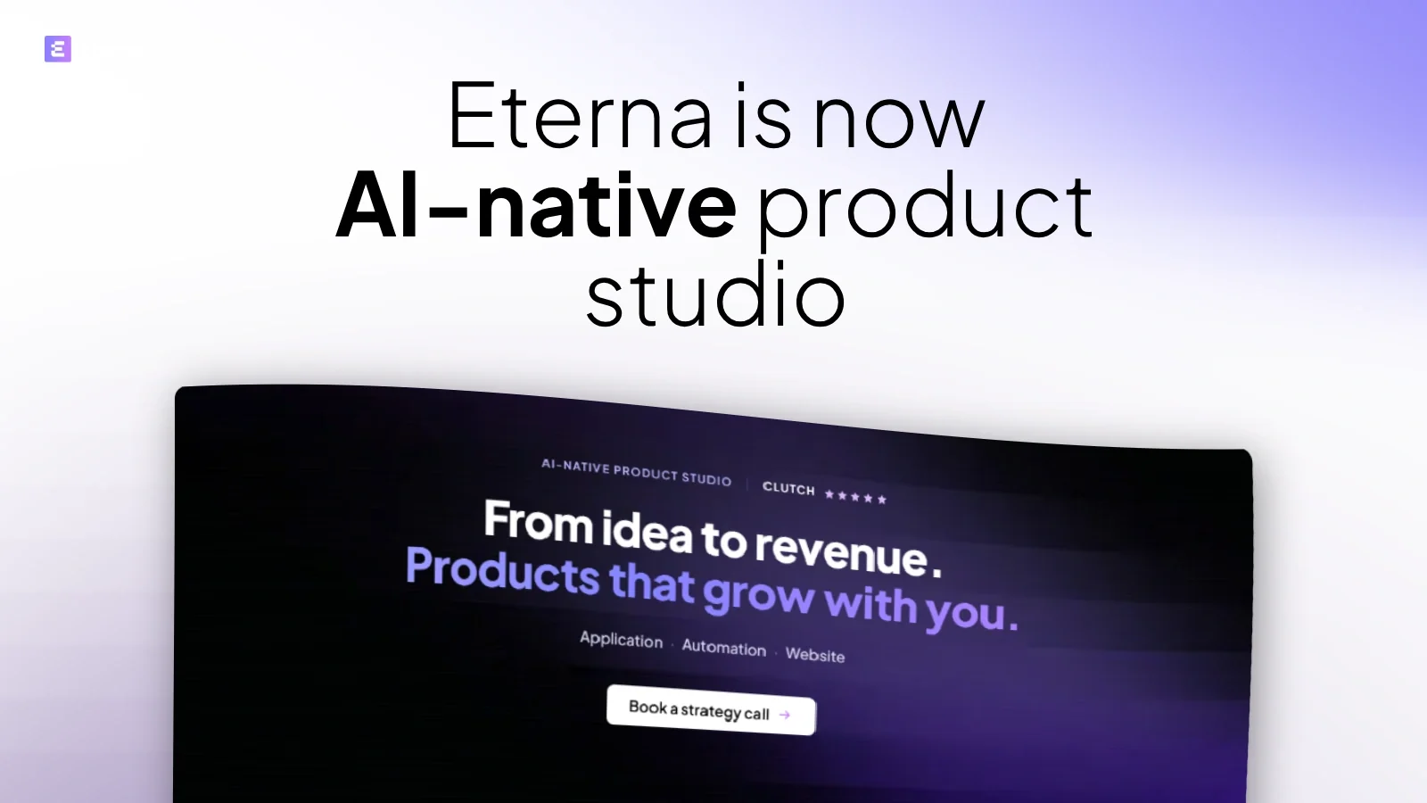 Eterna AI-native product studio announcement cover